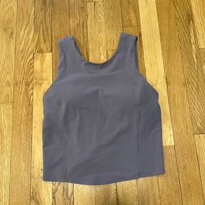 Lululemon Purple Cropped Workout Tank with Crossover Back